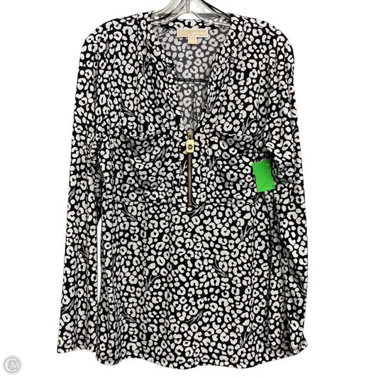 Top Long Sleeve By Michael By Michael Kors In Black & White, Size: L