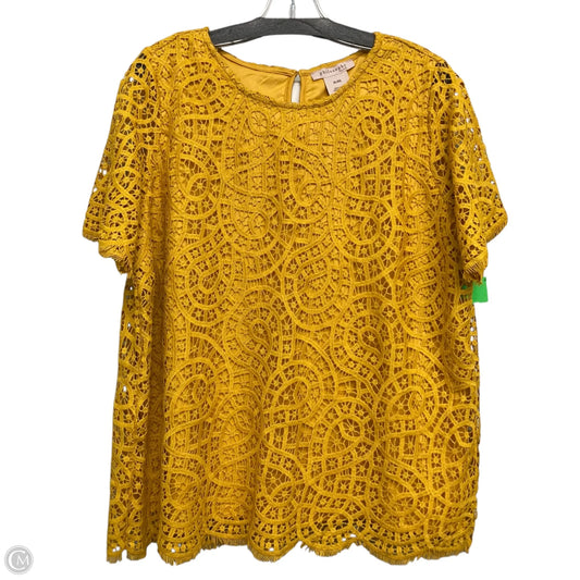 Top Short Sleeve By Philosophy In Gold, Size: Xl