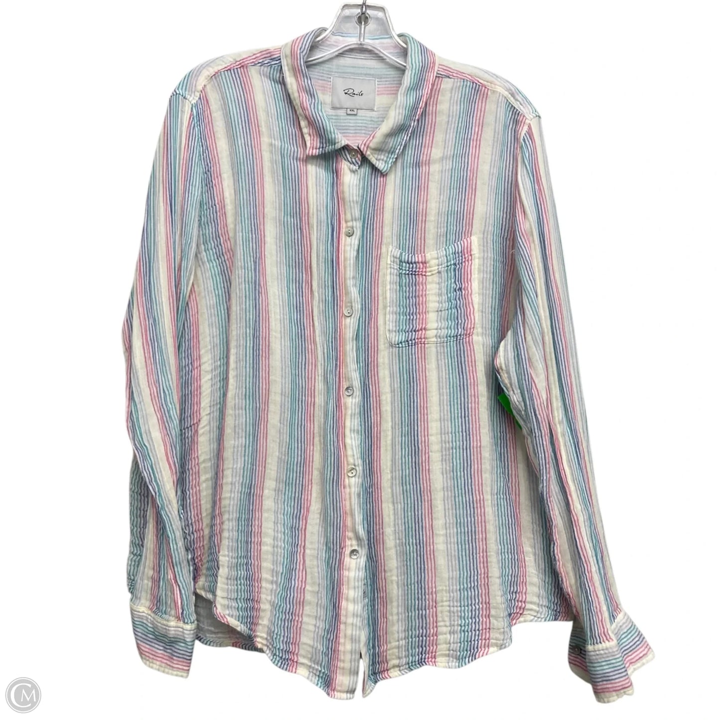 Top Long Sleeve By Rails In Striped Pattern, Size: 1x