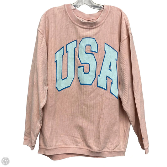 Sweatshirt Crewneck By Sister Bloom In Pink, Size: L