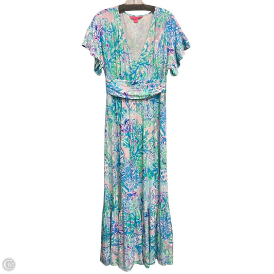 Dress Designer By Lilly Pulitzer In Blue & Green, Size: M