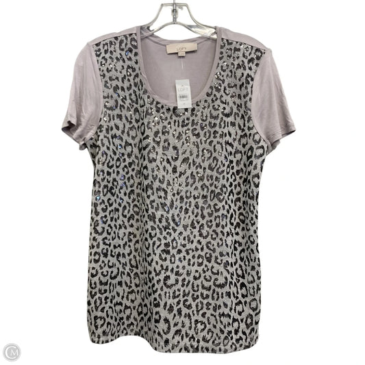 Top Short Sleeve By Loft In Animal Print, Size: M