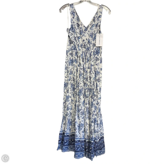 Dress Casual Maxi By Lucky Brand In Blue & White, Size: S