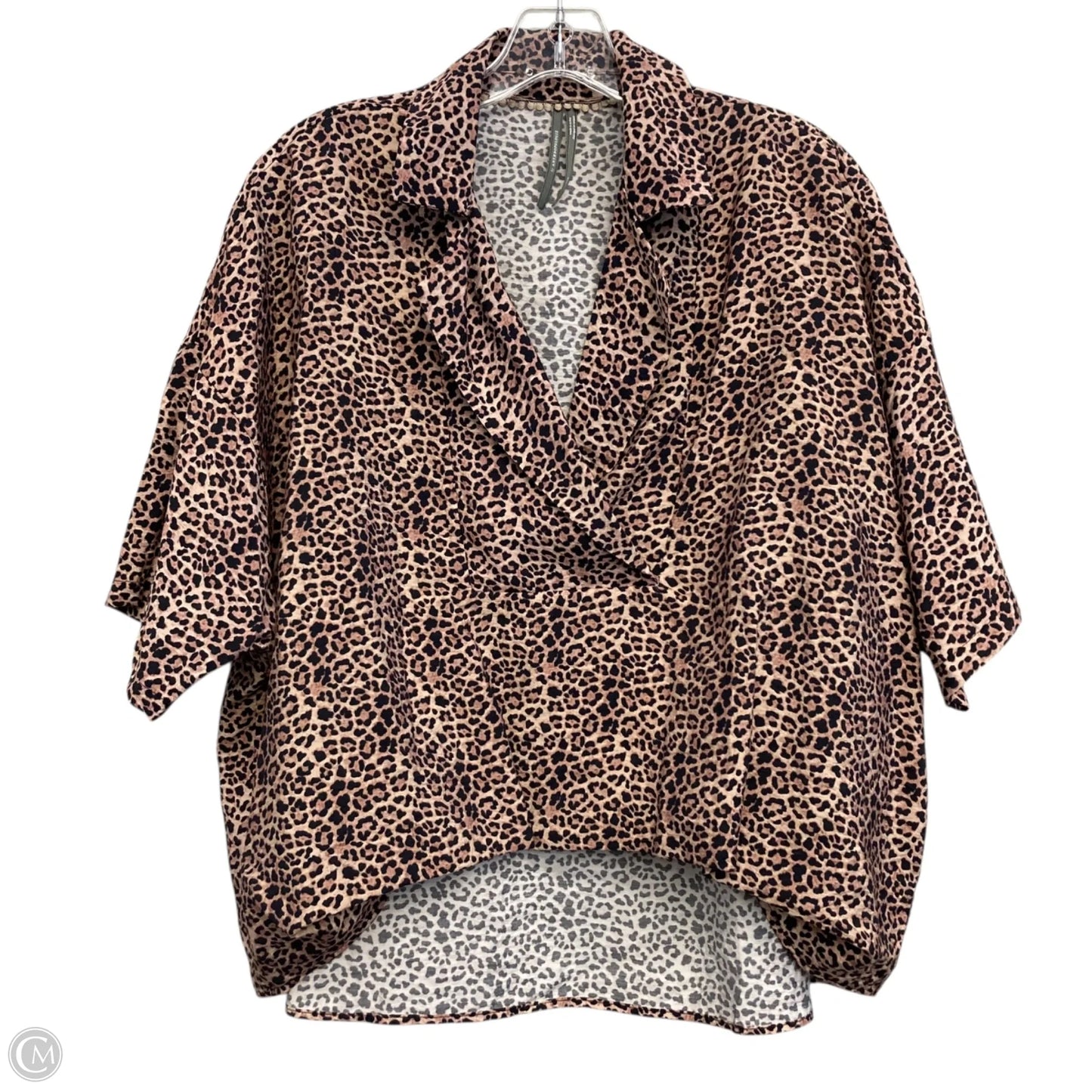 Top Short Sleeve By Anthropologie In Animal Print, Size: Xs