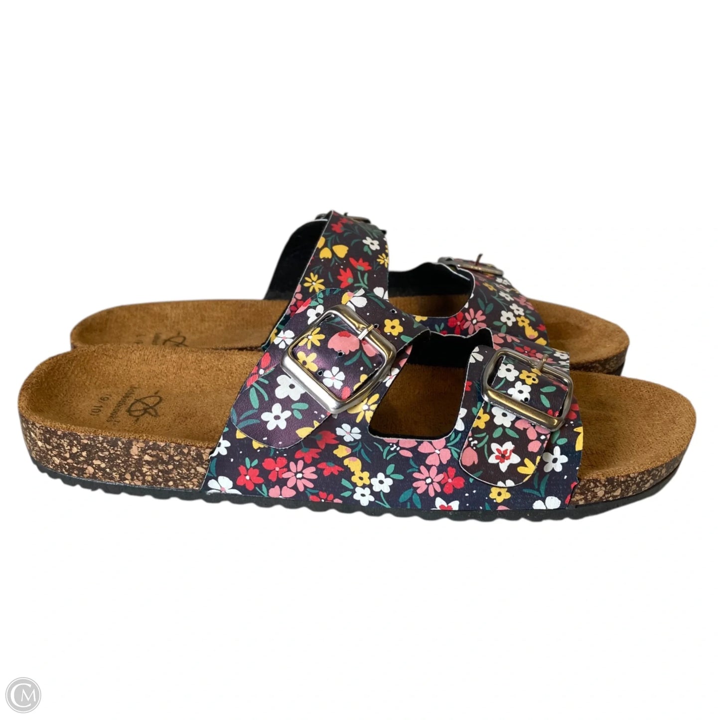 Sandals Flats By Bobbiebrooks In Floral Print, Size: 9