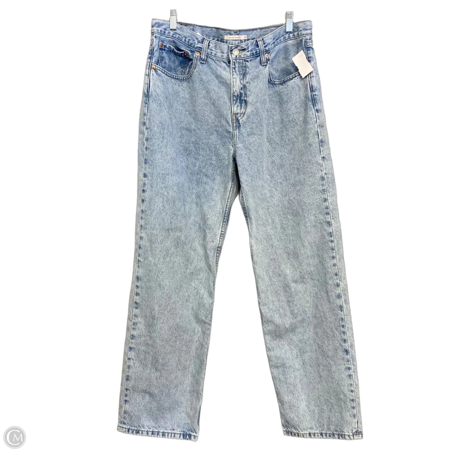 Jeans Straight By Levis In Blue Denim, Size: 12