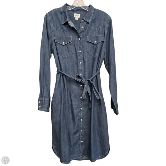 Dress Casual Midi By J. Crew In Blue Denim, Size: M