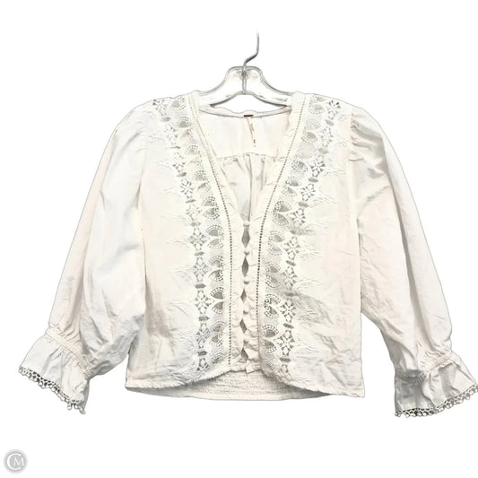 Top 3/4 Sleeve By Free People In White, Size: M