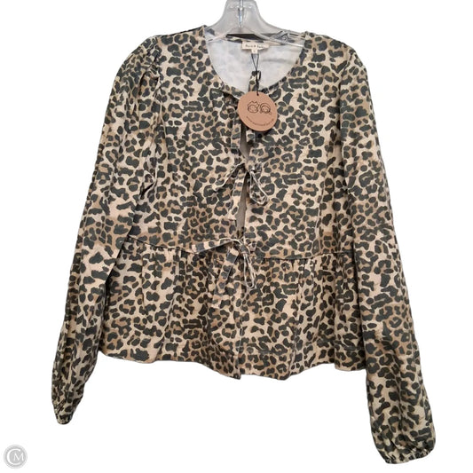 Blazer By Aaron & Amber In Leopard Print, Size: L