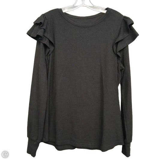 Top Long Sleeve Basic In Black, Size: Xl