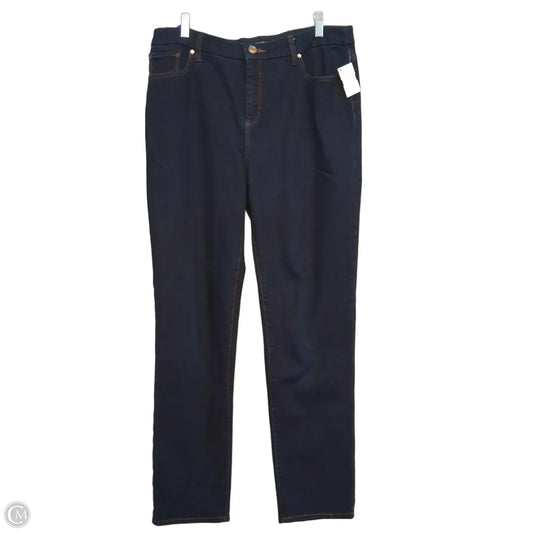 Jeans Straight By Chicos In Blue Denim, Size: 12