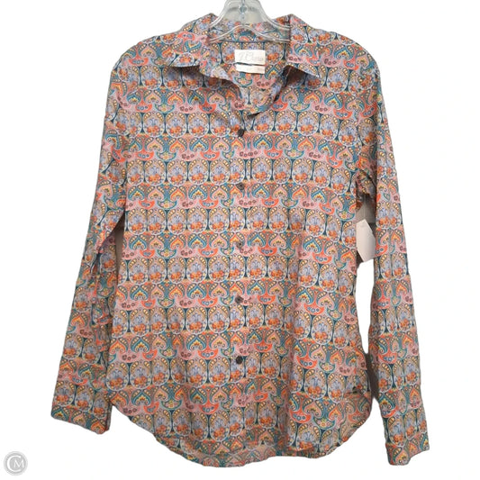 Blouse Long Sleeve By J. Crew In Multi-colored, Size: S
