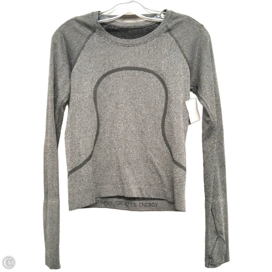 Athletic Top Long Sleeve Crewneck By Lululemon In Grey, Size: S