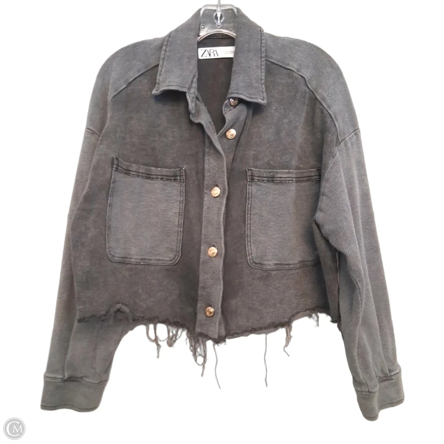 Jacket Denim By Zara In Gray Denim, Size: S