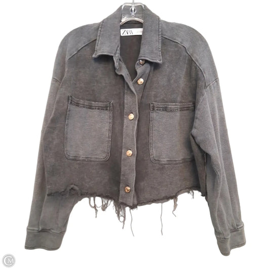 Jacket Denim By Zara In Gray Denim, Size: S