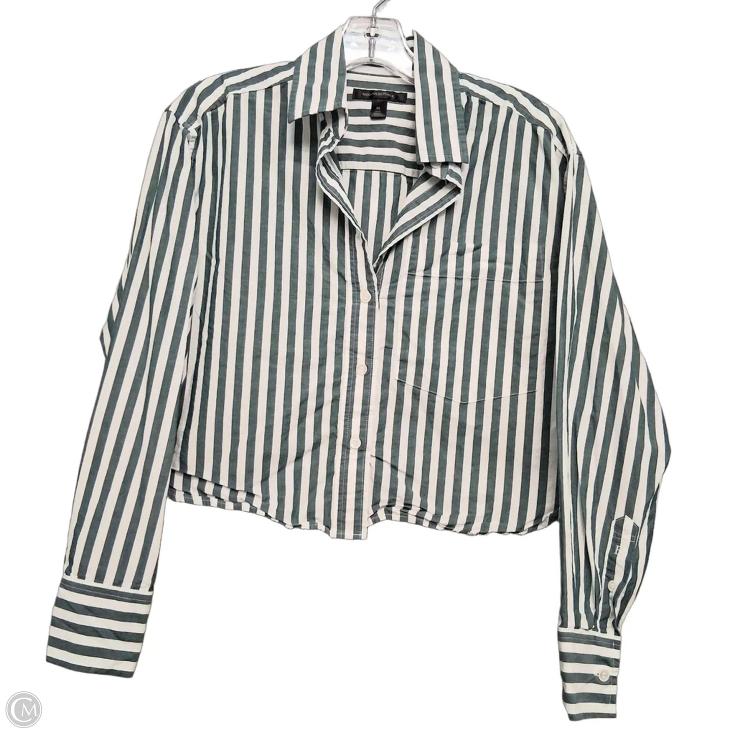 Top Long Sleeve By Banana Republic In Striped Pattern, Size: Xs