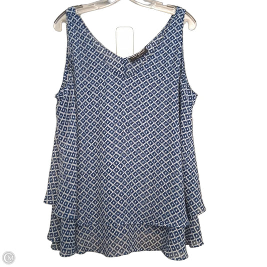 Top Sleeveless By Lane Bryant In Blue & White, Size: L