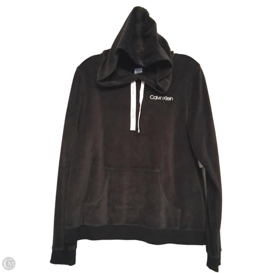 Sweatshirt Hoodie By Calvin Klein In Black, Size: L