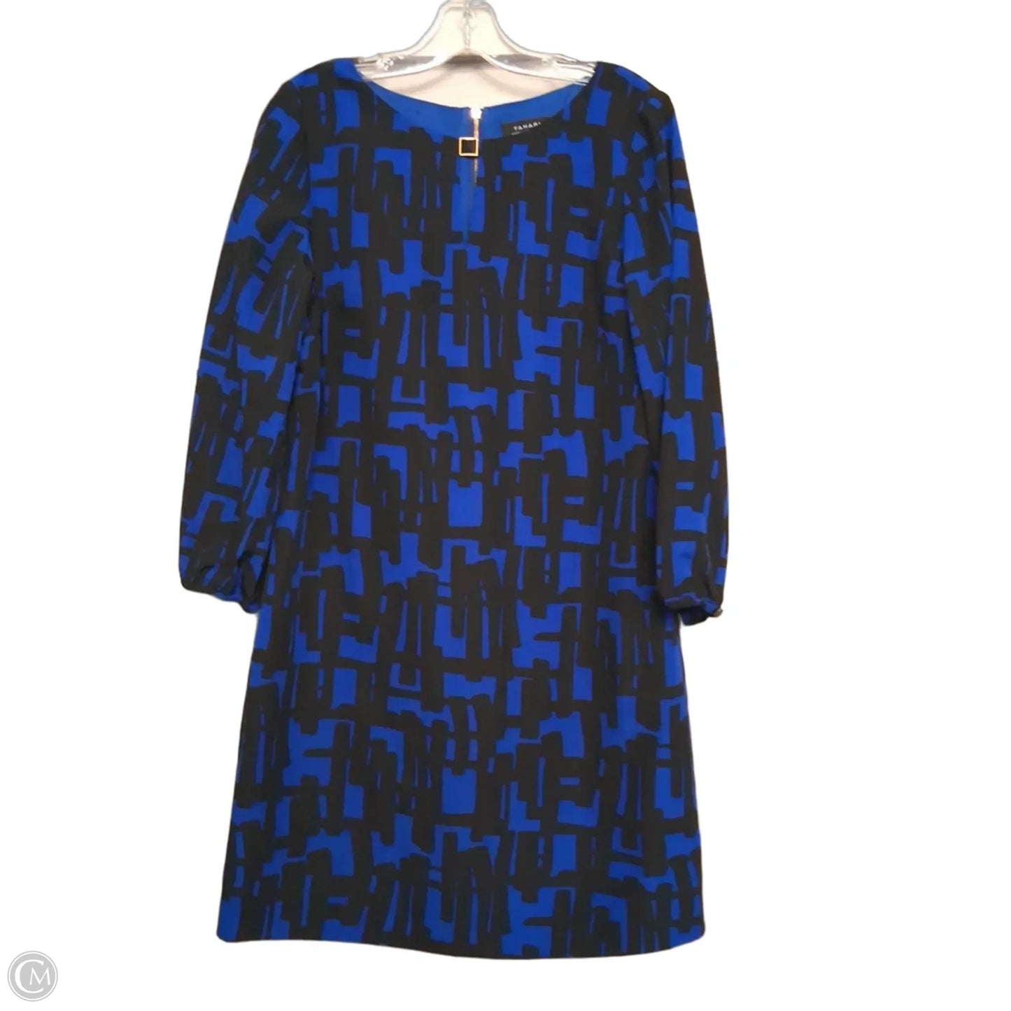 Dress Casual Midi By Tahari In Black & Blue, Size: S