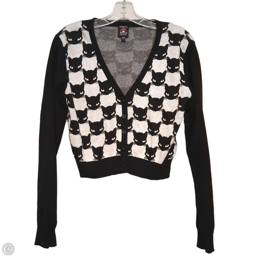 Sweater Cardigan By Dolls Kill In Black & White, Size: L