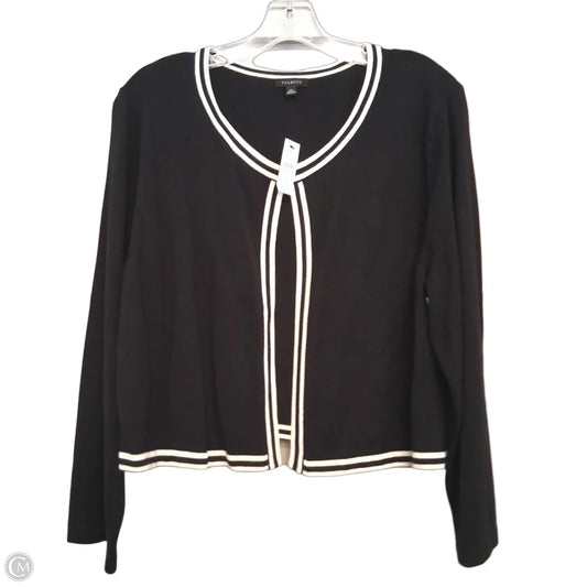 Sweater Cardigan By Talbots In Black & White, Size: Xl