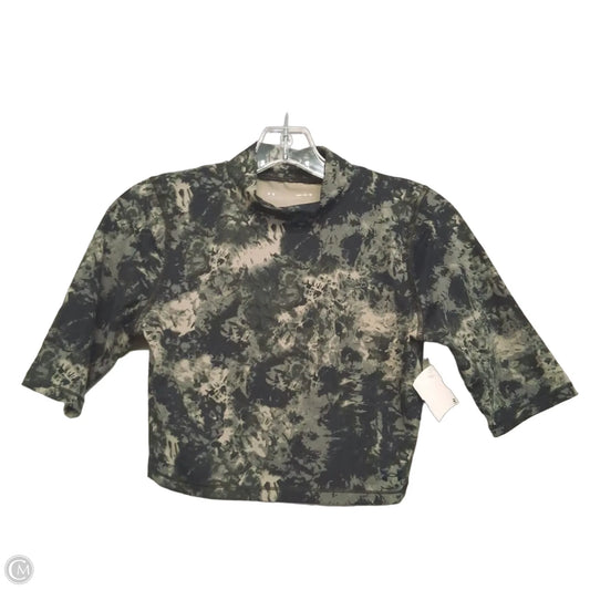Athletic Top Short Sleeve By Under Armour In Black & Cream, Size: M