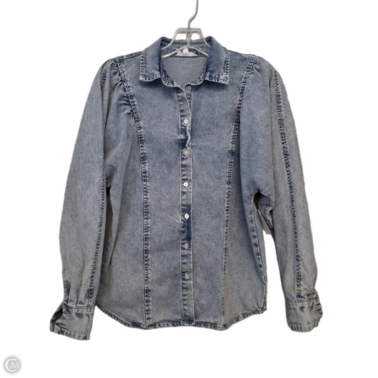Top Long Sleeve By A Loves A In Blue Denim, Size: S