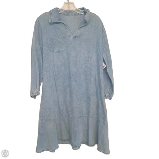 Dress Casual Midi In Blue Denim, Size: 2x