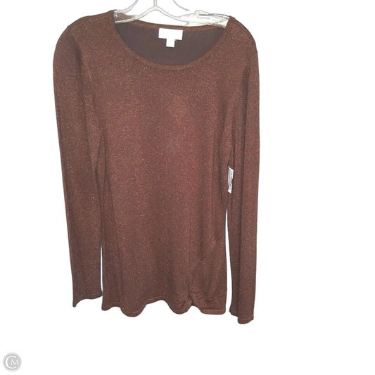Top Long Sleeve By Belle By Kim Gravel In Gold, Size: S