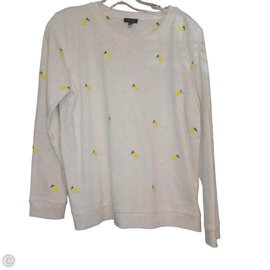 Sweatshirt Crewneck By Talbots In White & Yellow, Size: Lp