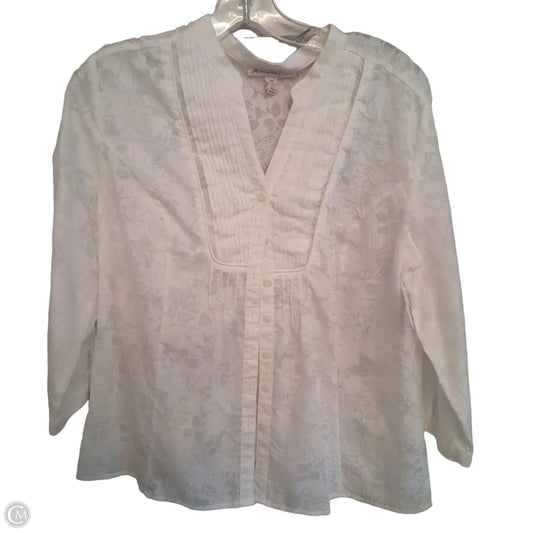 Top 3/4 Sleeve By Jm Collections In White, Size: Lp