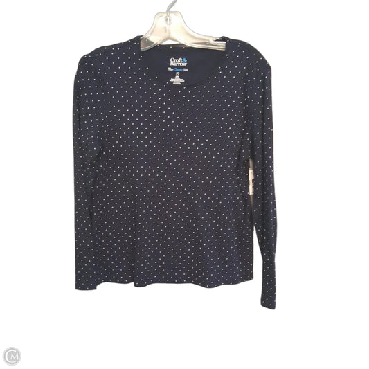 Top Long Sleeve Basic By Croft And Barrow In Polkadot Pattern, Size: Sp