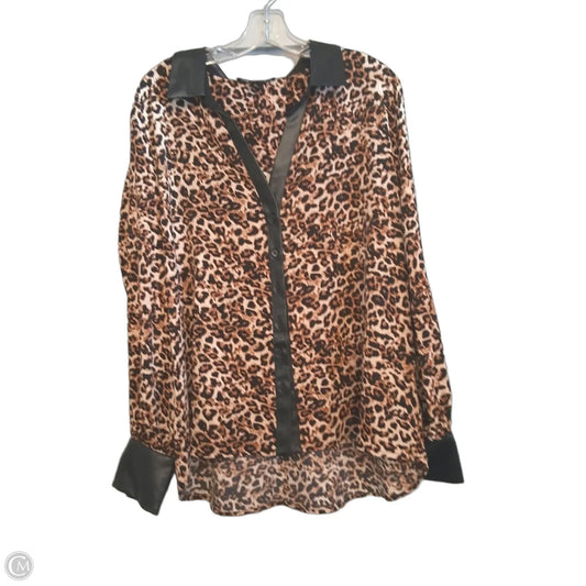 Top Long Sleeve By Ellen Tracy In Animal Print, Size: Xl