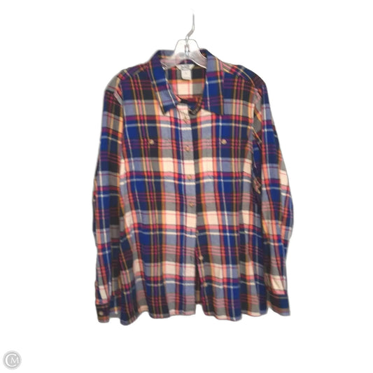 Top Long Sleeve By Duluth Trading In Plaid Pattern, Size: Xl