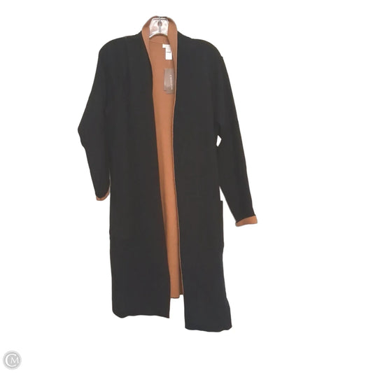 Sweater Cardigan By J. Jill In Black & Tan, Size: L