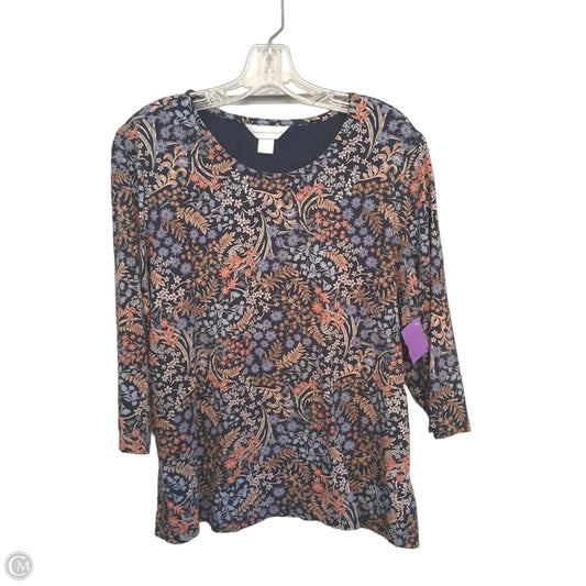 Top Long Sleeve By Christopher And Banks In Floral Print, Size: Xl