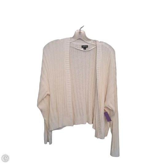 Sweater Cardigan By Torrid In White, Size: 2x