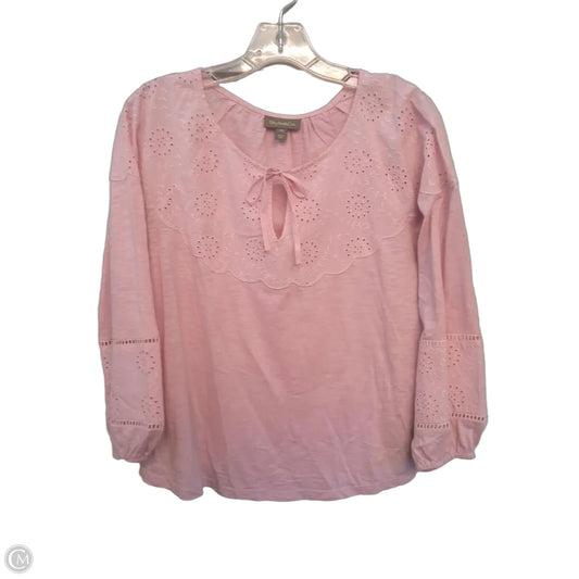 Top Long Sleeve By Style And Company In Pink, Size: Mp