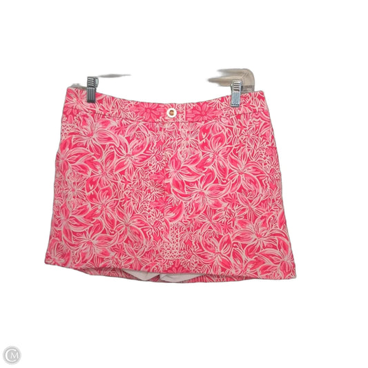 Skort Designer By Lilly Pulitzer In Pink & White, Size: 4