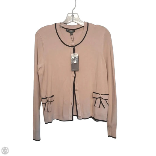 Sweater Cardigan By Adrianna Papell In Tan, Size: L