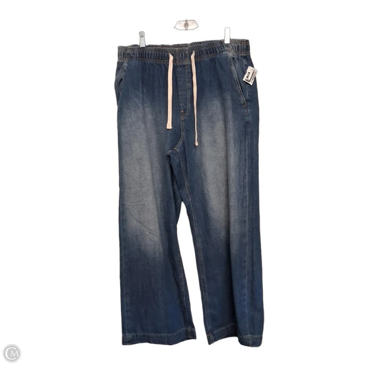 Jeans Wide Leg By Gap In Blue Denim, Size: 12p