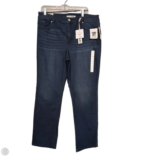 Jeans Straight By Code bleu In Blue Denim, Size: 14p