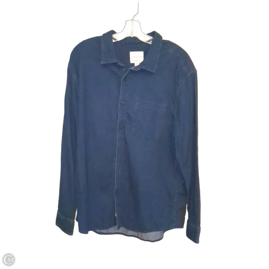 Top Long Sleeve By American Eagle In Blue Denim, Size: Xl