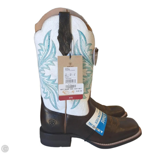 Boots Western By Ariat In Brown & White, Size: 6.5