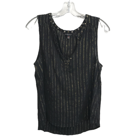 Black & Gold Top Sleeveless By Rock And Republic, Size: Xl