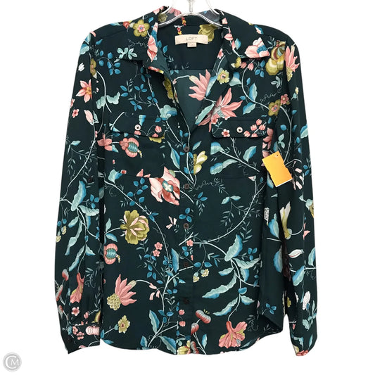 Top Long Sleeve By Loft In Floral Print, Size: S