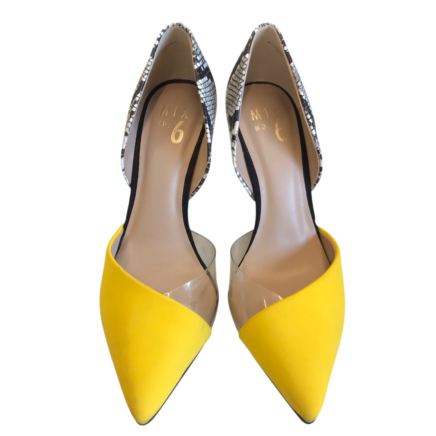 Shoes Heels Stiletto By Mix No 6 In Black & Yellow, Size:7.5