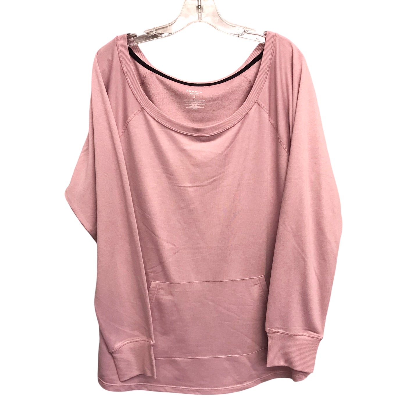 Athletic Top Ls Crewneck By Torrid In Pink, Size:3X