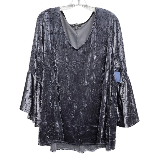 Top 3/4 Sleeve By Karen Kane In Grey, Size:3X