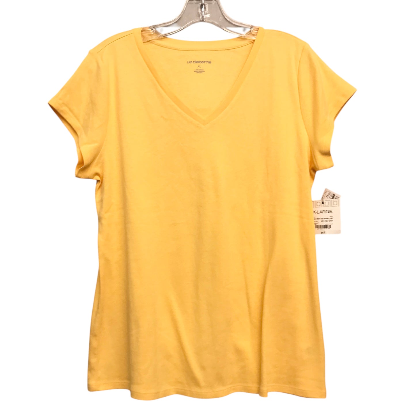 Top Ss Basic By Liz Claiborne In Yellow, Size:Xl